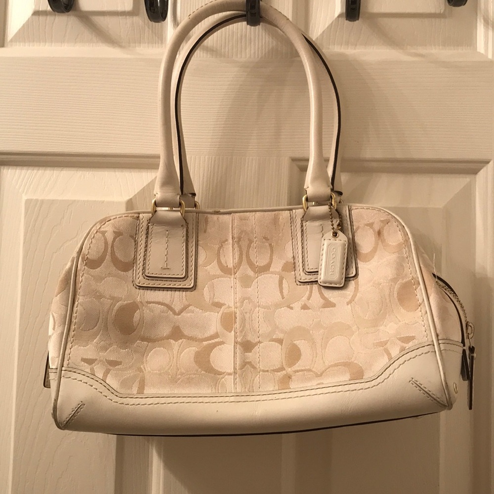 White/cream Authentic Coach bag